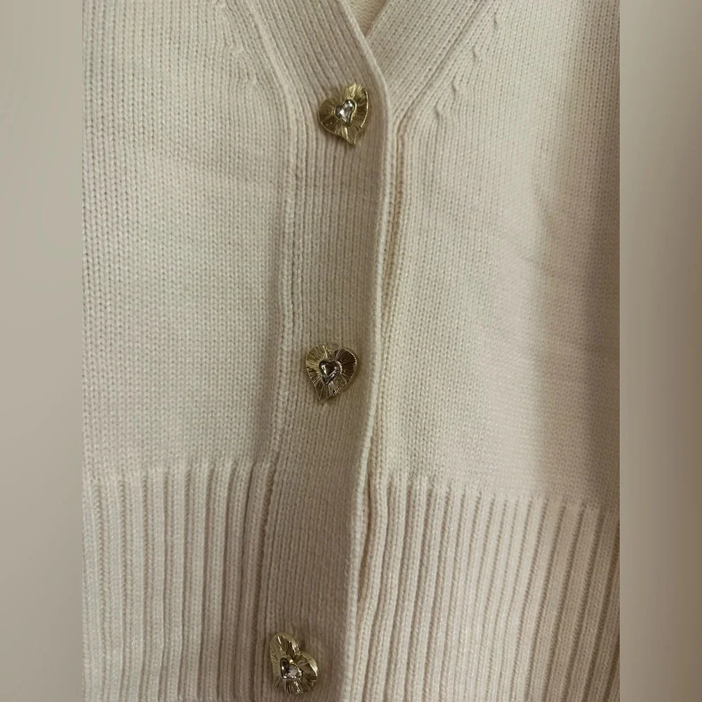 Endless Rose Cream Cardigan with Gold Buttons - Picture 4 of 14